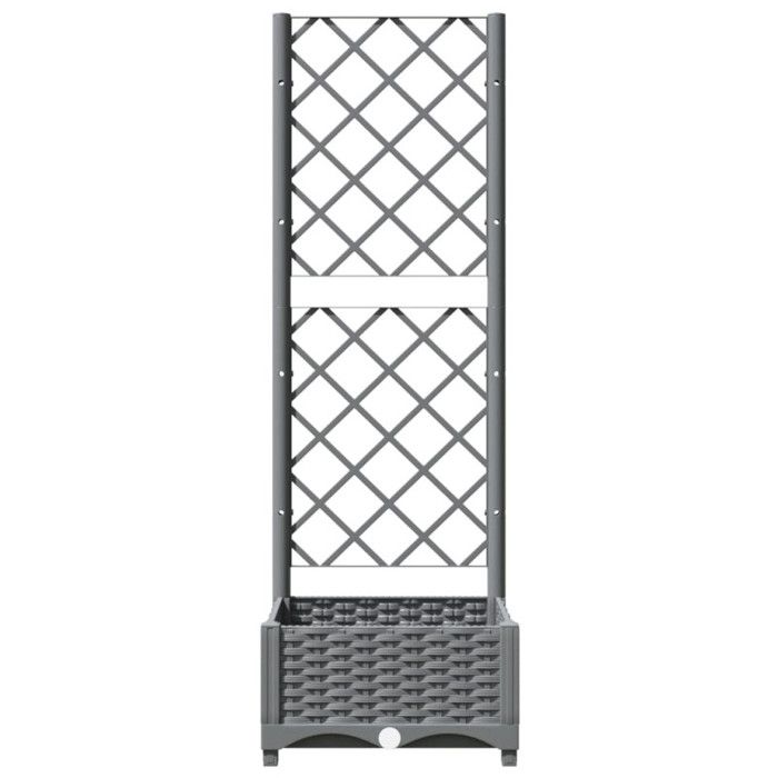 VidaXL Planter with Trellis Light Grey 40x40x121.5 Cm PP 153269