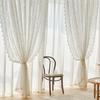 2pc Decorate Your Room With A Four-Season Pastoral White Curtain, Polyester Woven White Floral Graphic Sheer Curtains