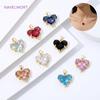 2 Tailles Plaqué Or 18K Laiton Forme de Cœur Breloques Pendentifs Pour Collier, Breloques Cristal Transparent Pour Fabrication de Bijoux, Accessoires DIY