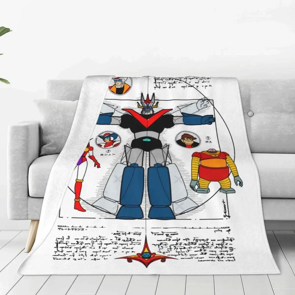 Mazinger Z Robot Tranzor Z Merch Blanket Velvet Textile Decor Bedding Koji Kabuto Robots Throw Blankets Cozy Super Soft