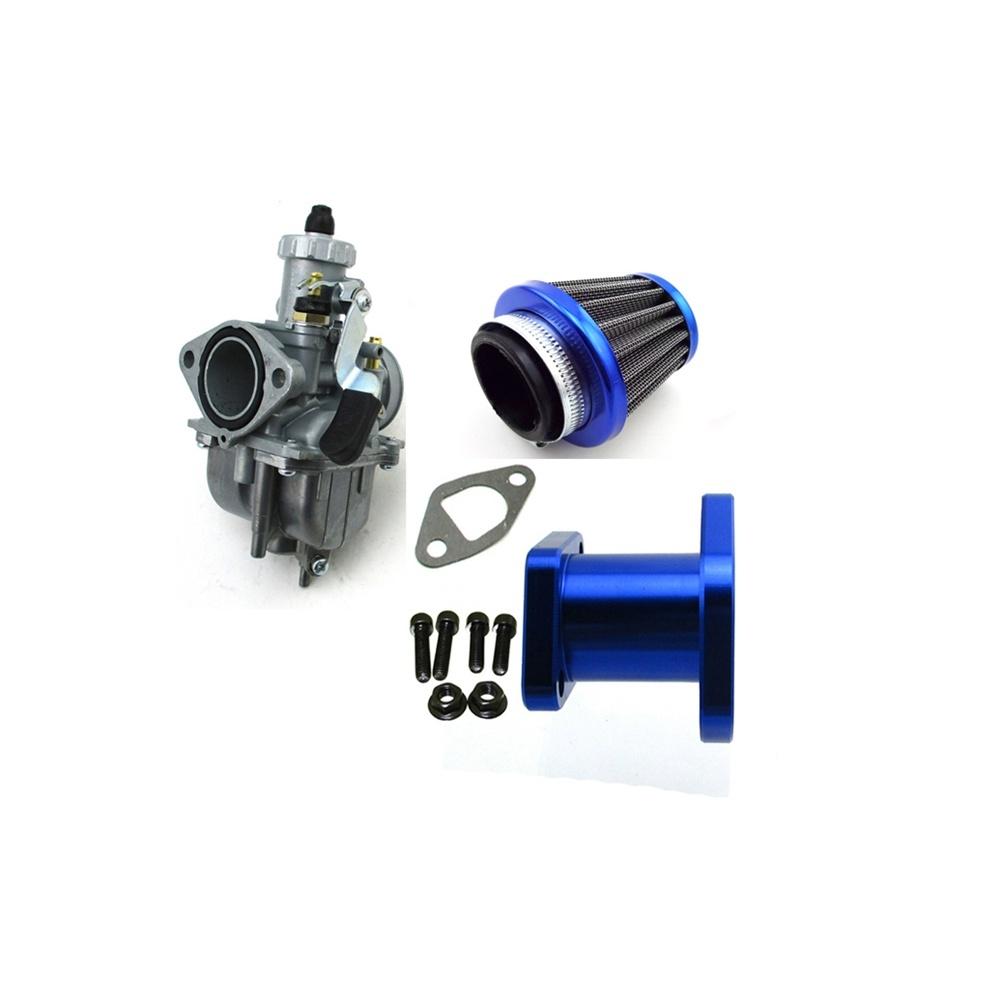 Race-Guy Go Kart Mini Bike Mikuni VM22 Carburetor Carb Black Mainfold Intake Pipe Screw Bolts for Predator 212cc GX200 196cc Clones Engine 38mm Foam Air Filter