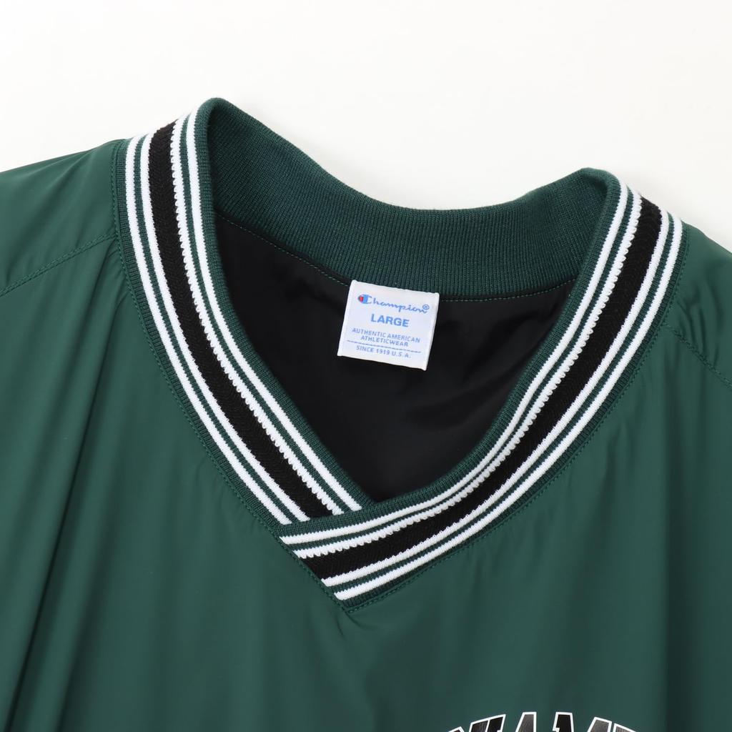 Champion Long Water Graphic Logo Deep Green Outerwear, Sleeve, V-Neck, Warm, Stretch, Repellent, Windproof, Print, Jacket, Golf, C3-AG602, Men's,