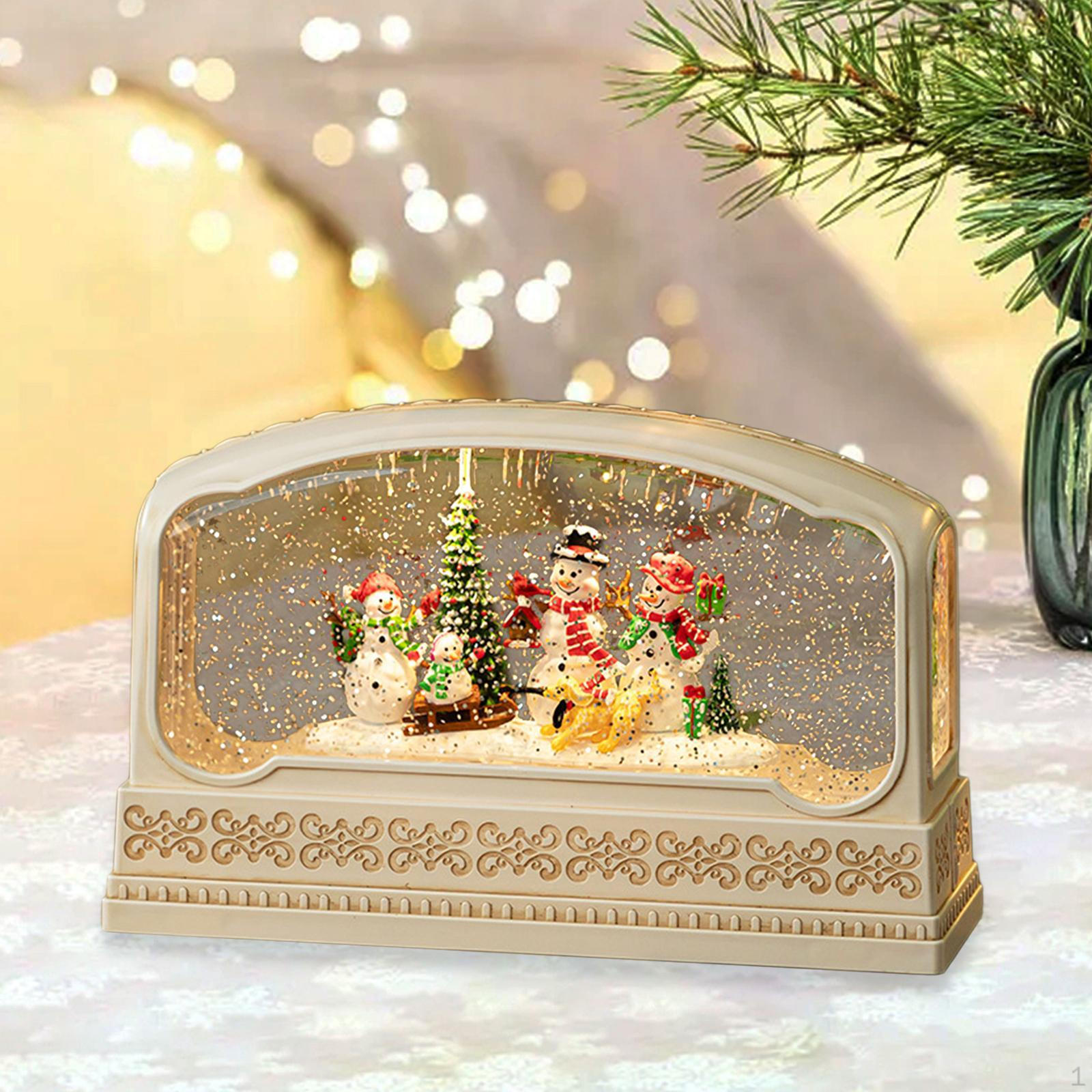 

Рождественская статуэтка в виде снежного шара, музыкальная шкатулка с закрученными блестками, декоративная музыкальная Snowman