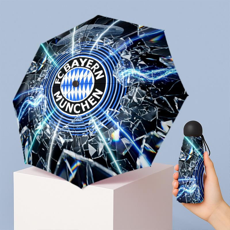 Ombrello Pieghevole Compatto Bayern Monaco con Stampa Mini 5 Pieghe 8 Stecche Antivento Impermeabile Leggero Portatile