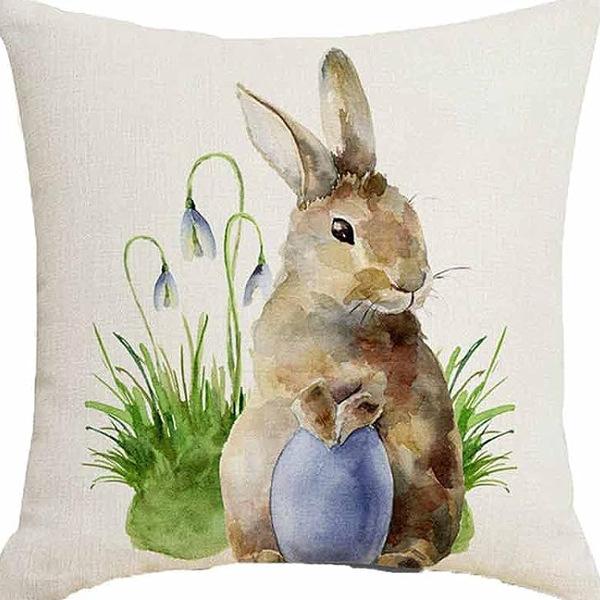 Pastoral Plants and Flowers Pillowcases Lavender Daisy Printed Linen Pillows Home Office
