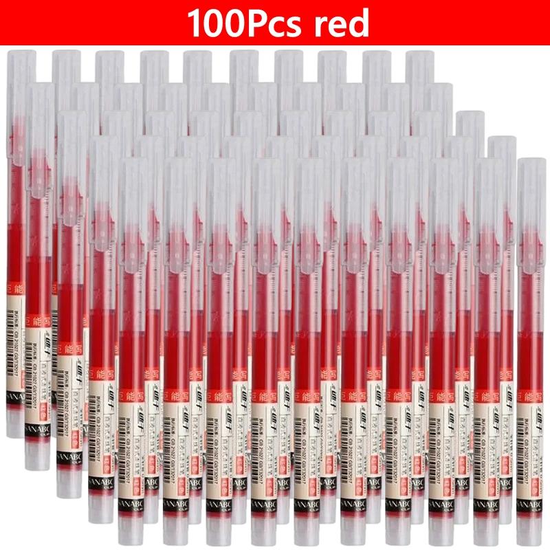 3-100 Pcs Straight Liquid Ball Pen Signature Gel Pen 0.5mm Black Blue Ink School Office Ball Pen School Office Supplies Writing
