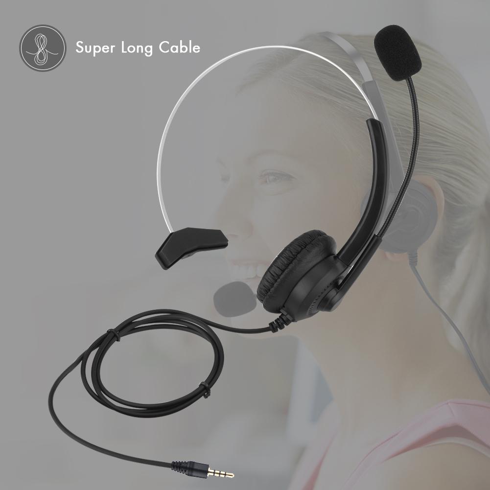 Casque de centre d'appels à réduction de bruit Casque téléphonique confortable à porter - Prise 3,5 mm
