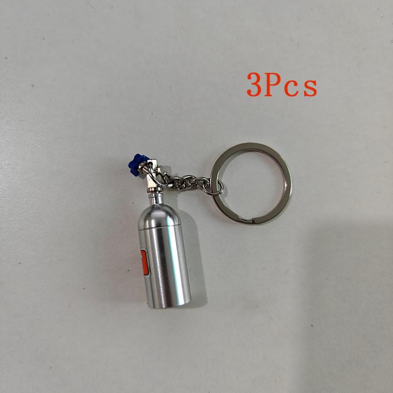 Ajrc 1/10 Simulation Climbing Car Universal Decorative Parts Nos Metal Simulation Nitrogen Bottle With Fixed Chain