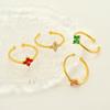 Adjustable Titanium Steel Ring with Zirconia Flower - European Style