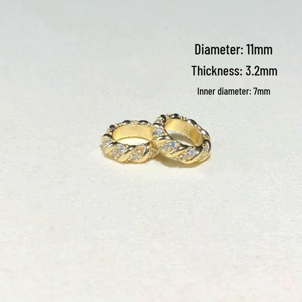 14k Gold-Plated Color-Preserving Crystal Spacer Beads for DIY Bracelets and Necklaces