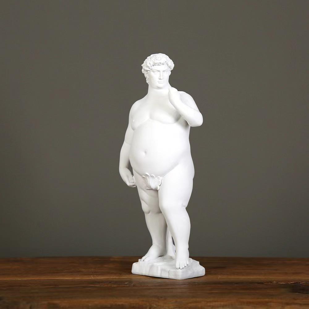 Heminredning Kreativ Tjock David Porträtt Skulptur Harts Hantverk Mänsklig Kropp Abstrakt Staty Skrivbordsdekorationer Trädgårdskonst Dekoration