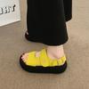 2025 summer new Velcro cloth slippers women's platform versatile fashion casual beach sandals