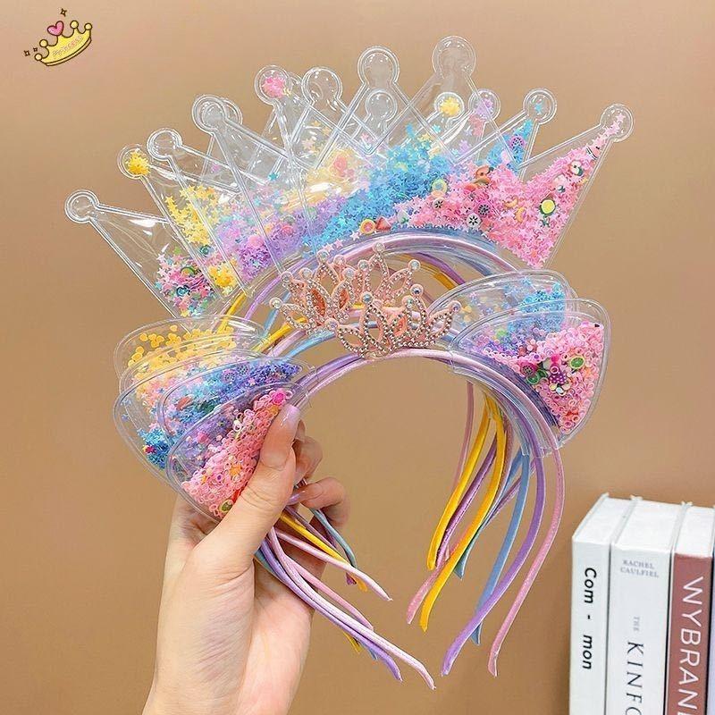 Cat Ears Quicksand Hair Band Crown Rabbit Ears Children's Hair Accessories Students Share Kindergarten Prizes Sequined Elements