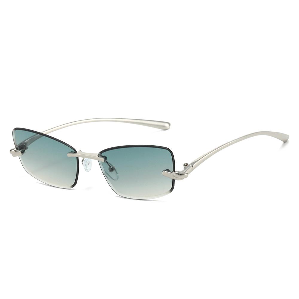 Rimless Cat Eye Sunglasses Women Fashion Trendy Eyewear