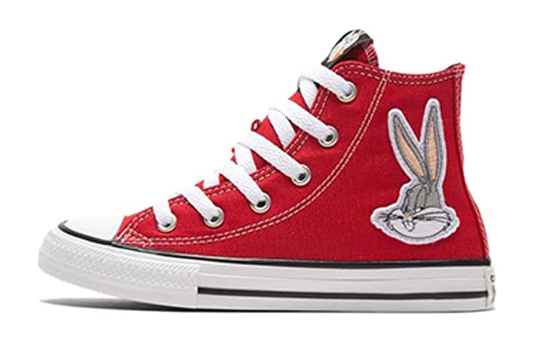 Converse Удобные Износостойкие Высокие Детские Кеды Красные Подростки 369227C 33