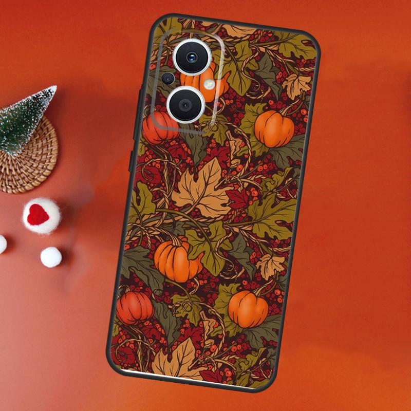 Autumn Leaves Fall Fox Pumpkin Case For OPPO Find X9 X8 X5 Pro OPPO Reno 11F 12F 13F 14F 7 8 Lite 10 11 12 13 14 Pro Cover