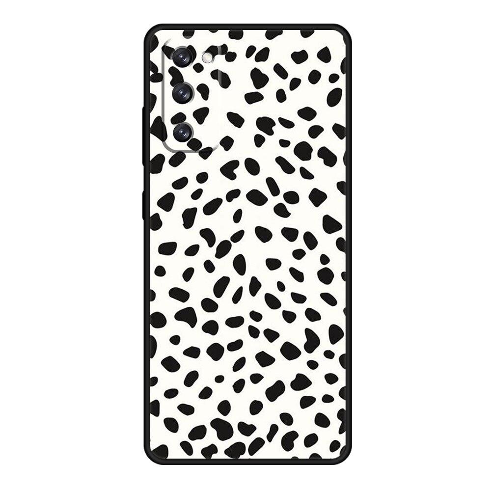For Samsung Galaxy S10e S22 Ultra 5G S8 S21 Plus S10 S7 S9 S20 FE 2022 Phone Case Black and White Polka Dot Silicone Fundas