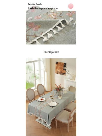 Modern Minimalist Cotton-Linen Tablecloth and Mat Set for Dining, Coffee, and Picnic