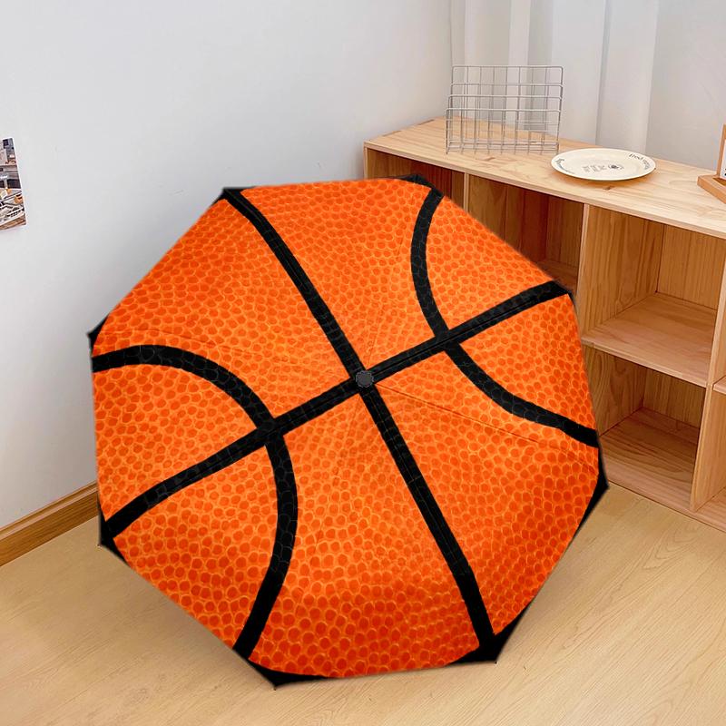 1 Stück Basketball Sport Regenschirm Tragbarer Faltregenschirm Eisenrahmen Loch Rippenstruktur Outdoor Heim Regenschirm A8