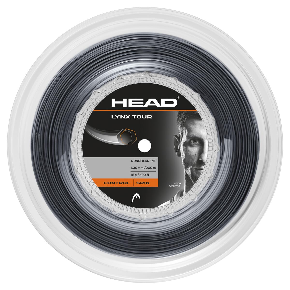 

HEAD Uni Adult Lynx Tour Roll Tennis 17g String, Black, 1.25mm /