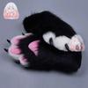 Mănuși Blănoase cu Labe Mănuși Kigurumi Blănoase Personalizate cu Cap Blănos Labe Pufoase cu o ureche de Iepure Blană Galbenă Roz Stângă Nouă