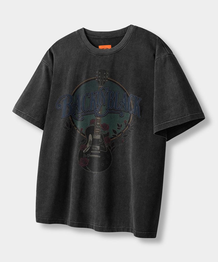 Dimiteulibeullaeg Vlad Vintage Rose Semi-Crop T-Shirt_Pigment Charcoal