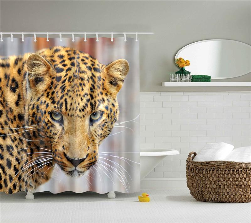Animals Octopus Wolf Lion Seahorse Turtle Shower Curtains Bathroom Curtain Frabic Waterproof Polyester Bathroom Curtain Hooks