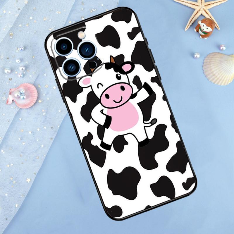 Cut Cow Case For iPhone 11 12 13 14 15 16 Pro Max Mini X XR XS Max 7 8 Plus Soft Back Cover
