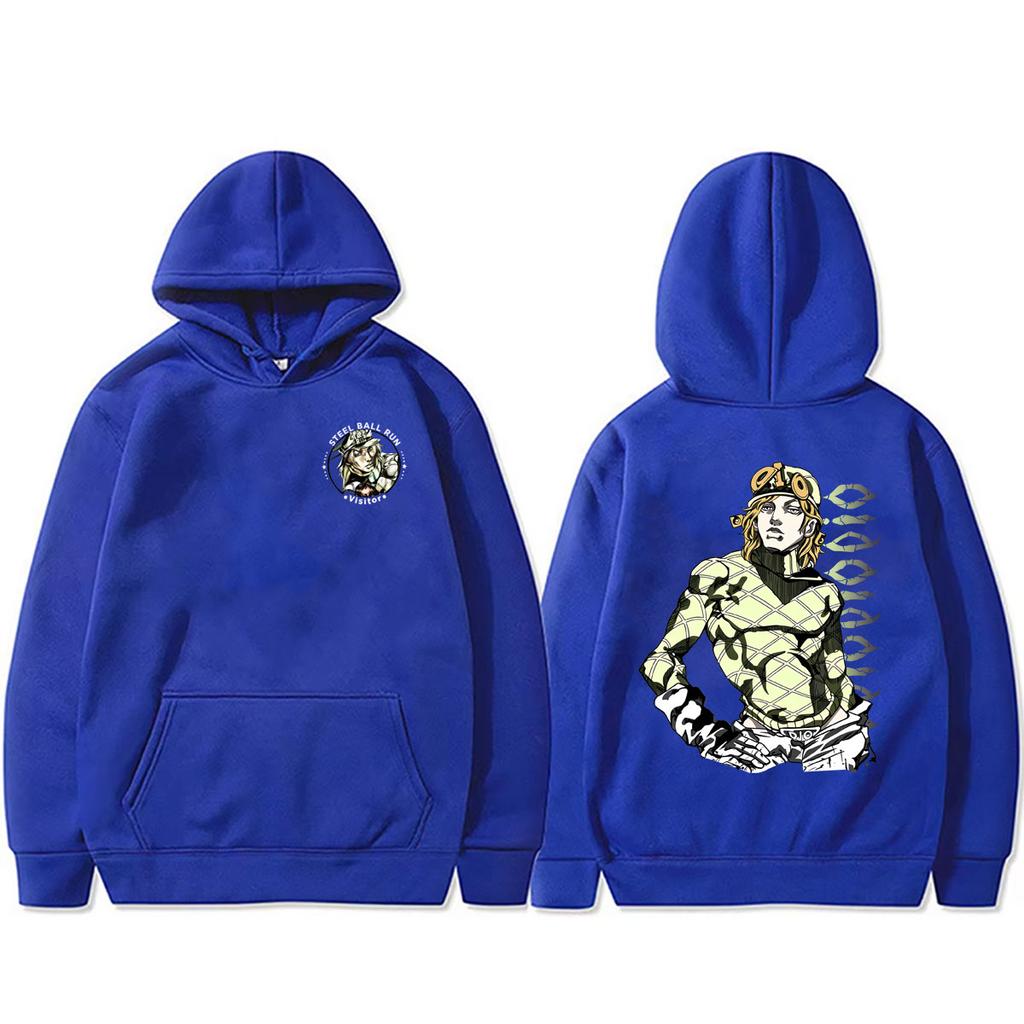 Anime Jojo Bizarre Adventure Steel Ball Run Hoodie Manga Diego Brando Print Sweatshirt Unisex Fashion Casual Pullover Hoodies