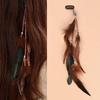 Bohemian Ethnic Feather Hair Clip with Tassel for Seaside Photoshoots