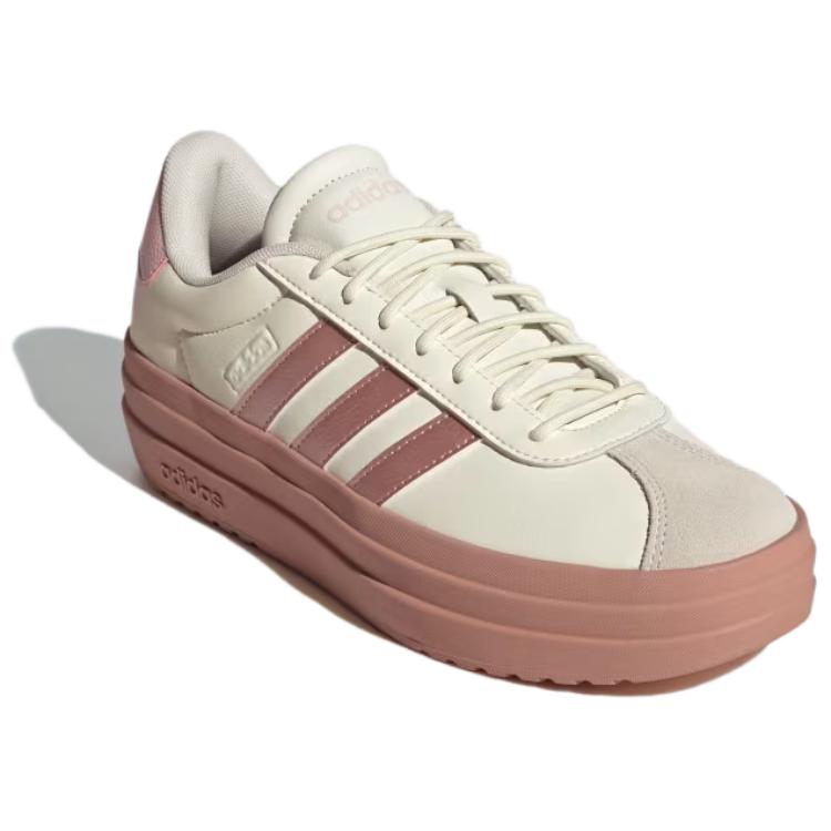 Adidas Vl Court Soft Comfortable Non-Slip Durable Low-Top Skate Shoes Women Sneakers White Pink IH3080