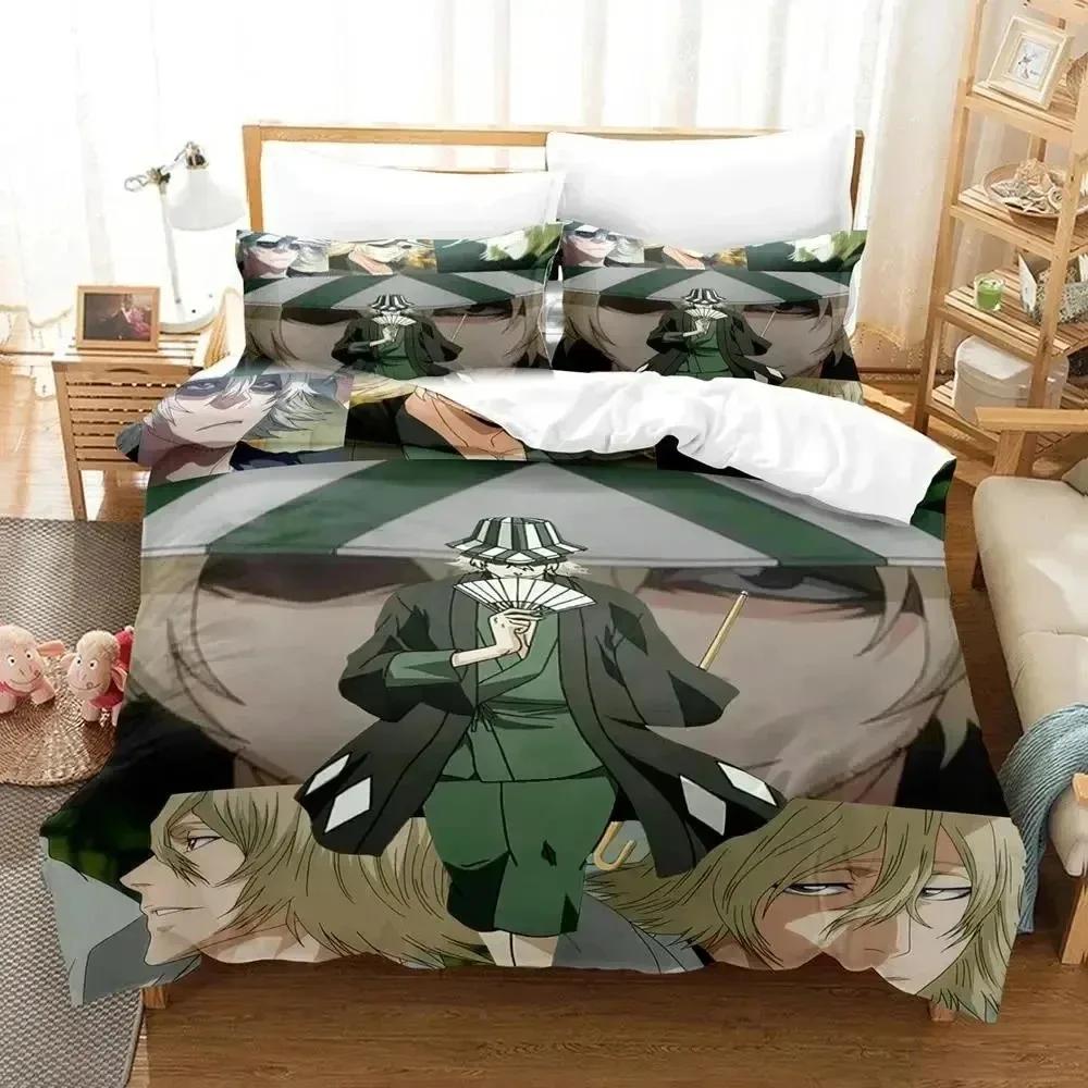Anime Bleach Urahara Kisuke Sängkläder Set Påslakan Sängset Påslakan Örngott Täcke King Queen Storlek Pojkar Vuxna Sängkläder