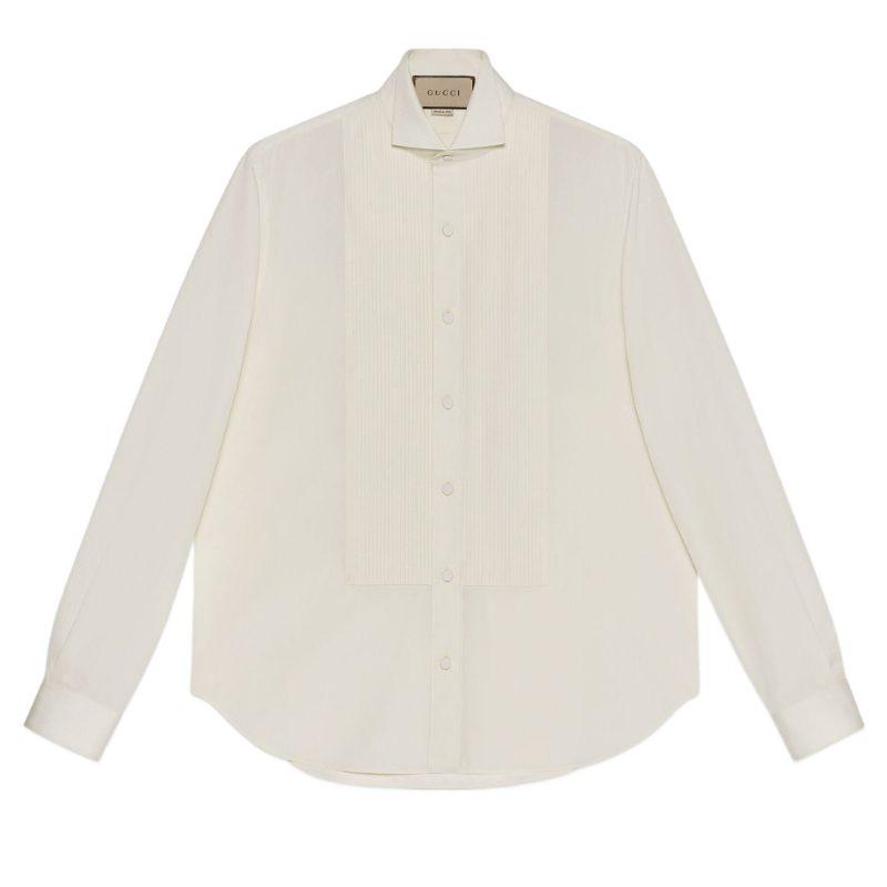 Gucci Shirts Men's White Stand Collar Moderate Other 698327-ZAJS4-9210