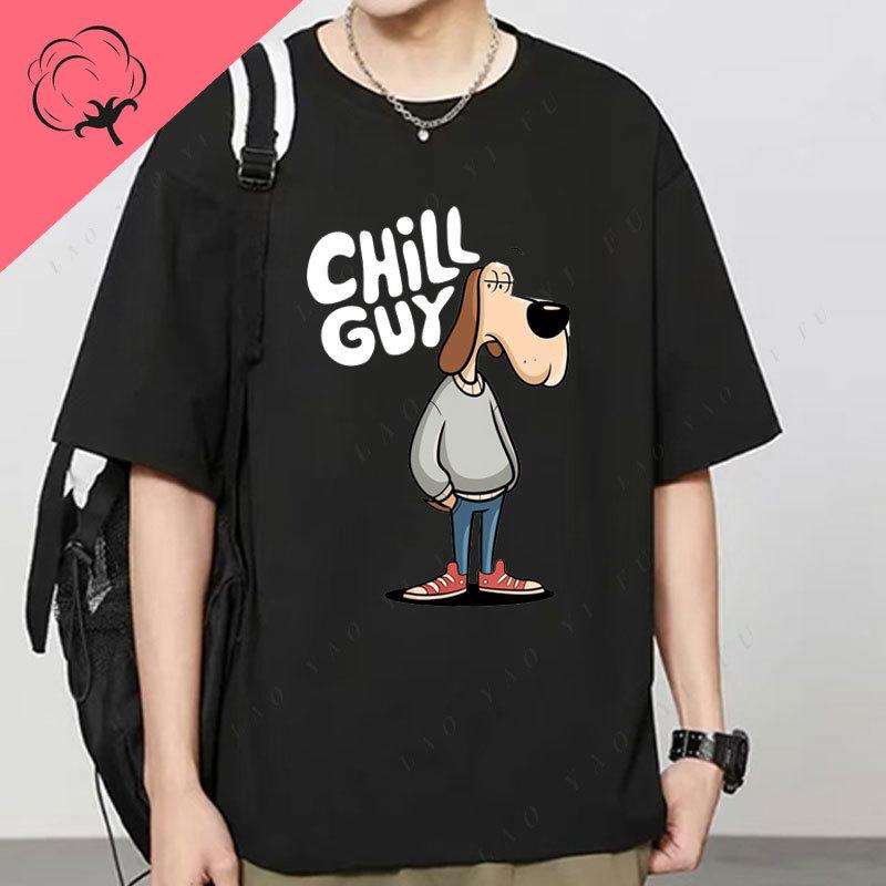 Vintage T-Shirts Just A Chill Guy Meme T-Shirt Y2k Kleidung Harajuku Kawaii Unisex Reine Baumwolle Goth Lässig Lustige Grafik-T-Shirts