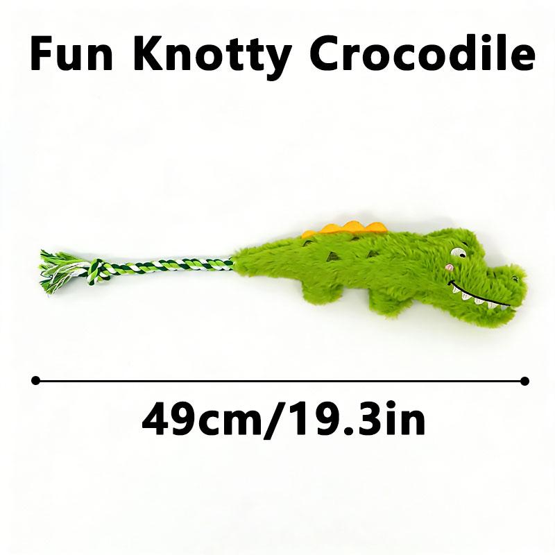Pet Crocodile Chew Knotted Indestructible Plush Raw Dog Play Toy Cute Animal Rope Safe Puppy Tooth Chew Dog Tough Toys Resistant
