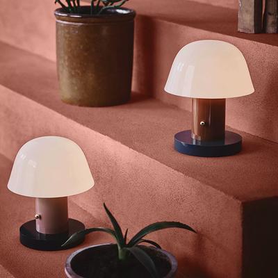 Mushroom Table Lamp Warm Color Night Light USB Rechargeable LED Touch Desk Light Piano Coating Surface Night Lamp