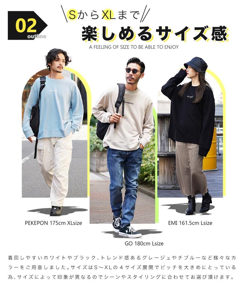 Kangol Crew Neck Size Black A Brand Logo Long Sleeve Loose Fleece Black and White Sweatshirt, L, Men's Sweatshirt, Fall, Winter, Spring, Oversized,