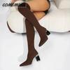 Shoes for Woman New Sexy Pointed Toe Women's Over-the-knee Boots Autumn Winter High Heel Stretch Knit Ladies Sock Boots Leisure