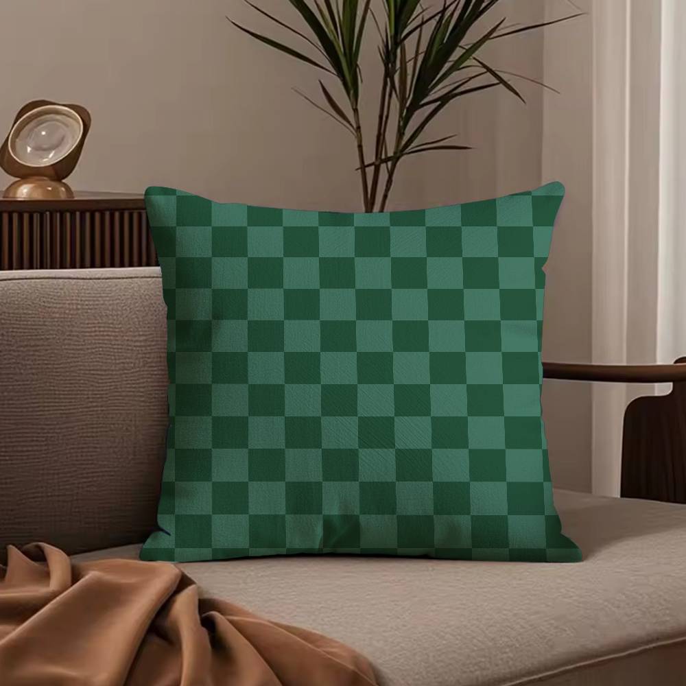 Fashion Bohemia Green Pillow Case Anti-dustmite Pillowcase Invisible zipper silky short plush Sofa cushion cover