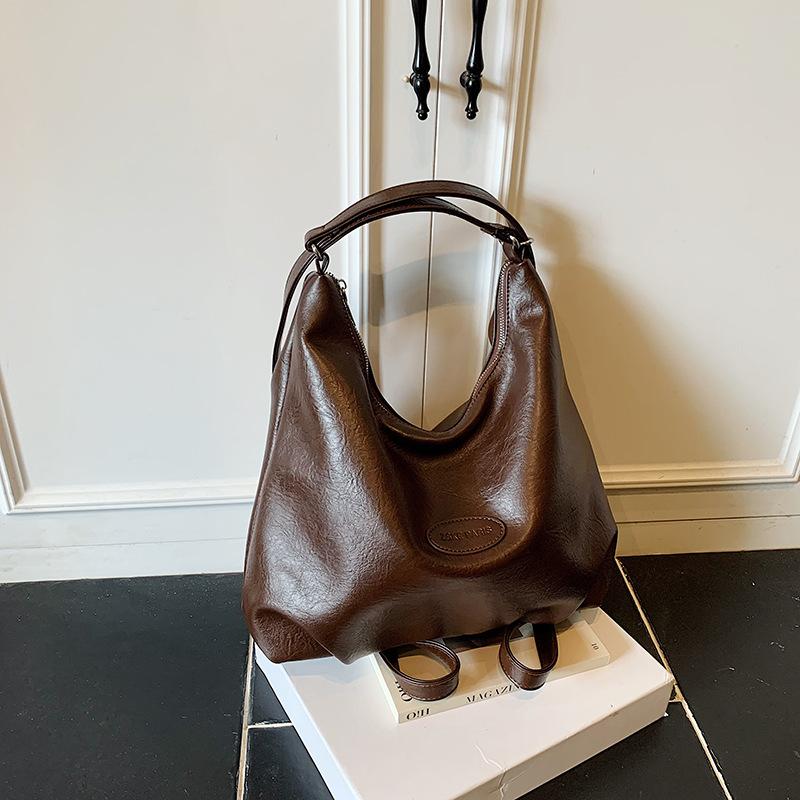 Retro Commuter Tote Bag Women's Large Capacity 2025 New Autumn and Winter Casual Shoulder Messenger Bag Multi-functional Backpack