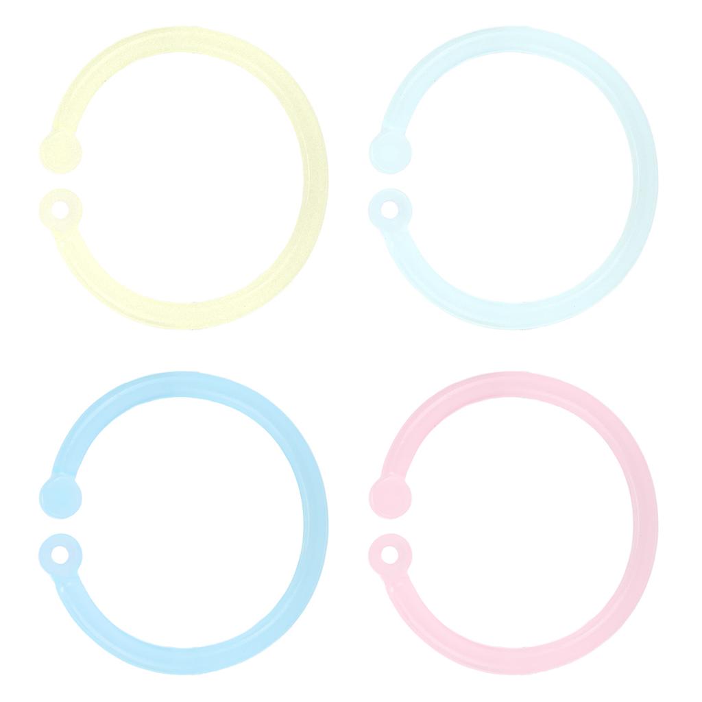 20pcs Plastic Rings Transparent Flexible Loose Leaf Book  Rings for School Home Office Cards D