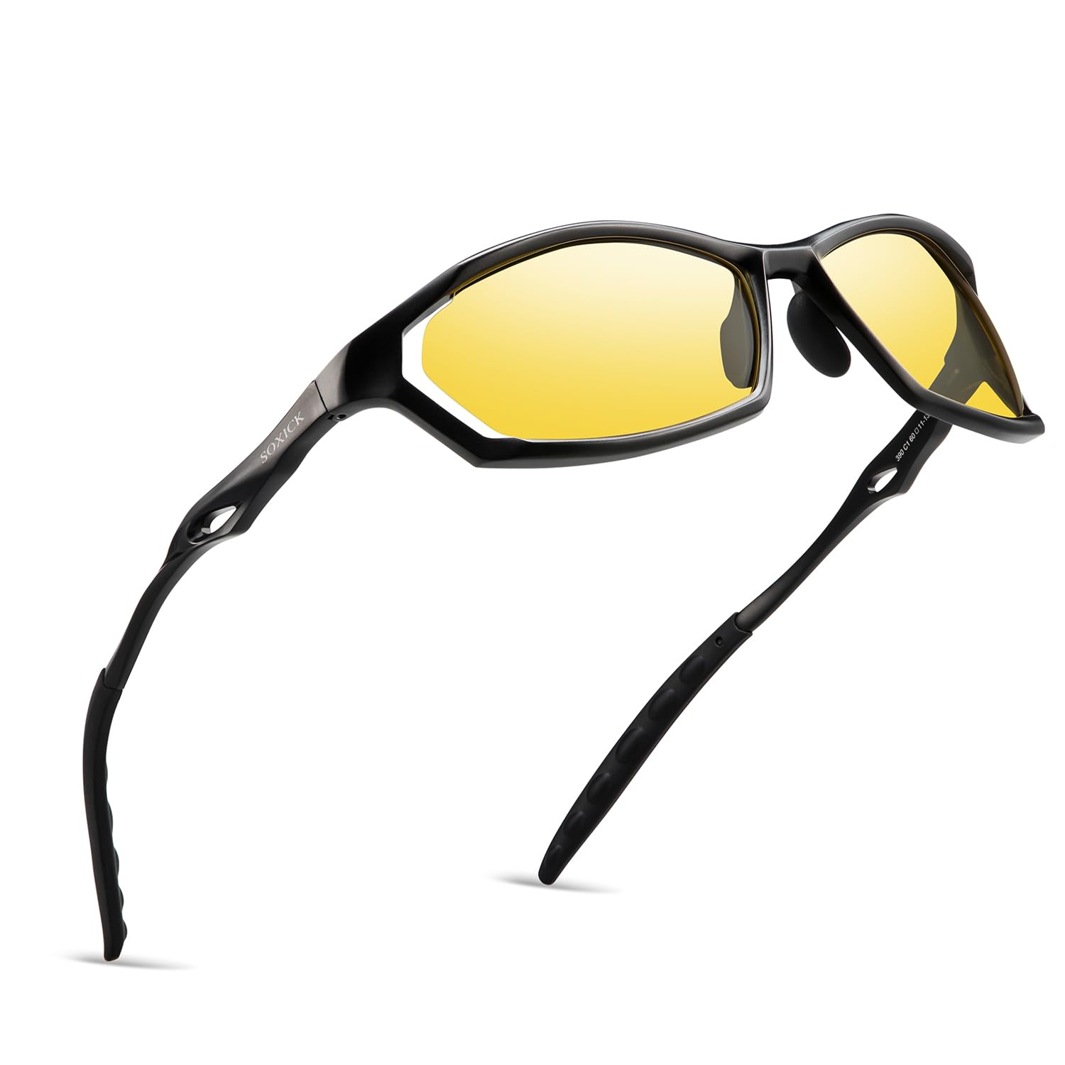 

Polarized Night Driving Sunglasses, UV400 Protection, Ultra-Lightweight, Sports Sunglasses with Yellow Lenses, Soxick UV Protection, Metal Frame,