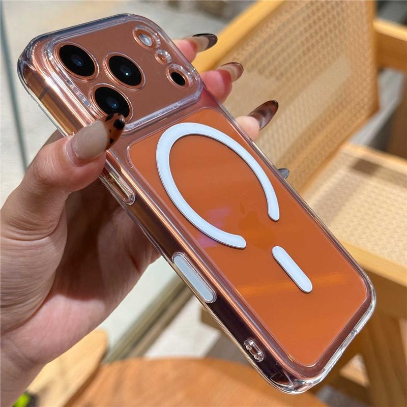 Ultrathin Crystal Clear Strong Magnetic Case For iPhone 17Pro 17 17Pro Max Camera Control Button Cover for Wireless Charging For iphone 17