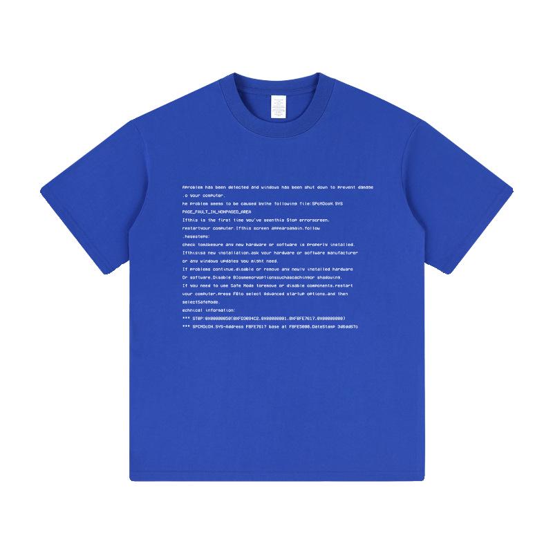 Trendy Unisex Letter Print Short Sleeve Cotton T-Shirt for Students and Couples