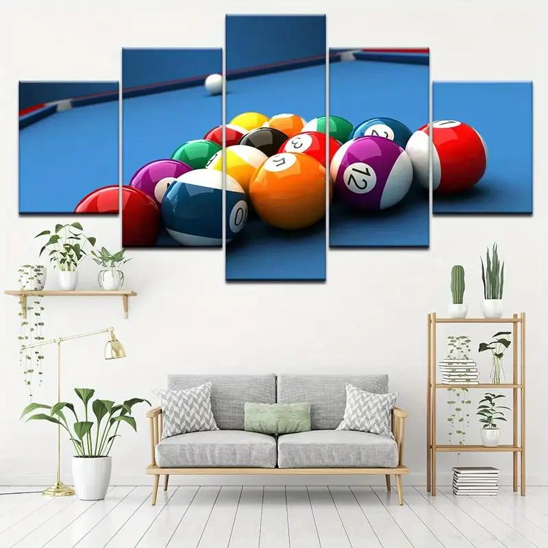 Poster Tavolo da Biliardo, Adatto per Soggiorno, Decorazione Casa, Arte a Tema Sportivo, Appassionati di Giochi e Intrattenimento, Senza Cornice
