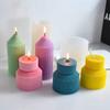 Simple Geometric Striped Candle Resin Molds Handmade Cylindrical Aromatherapy Candle Silicone Moulds DIY Fondant Craft