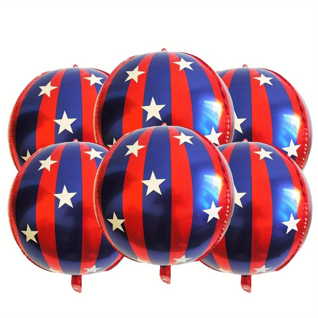 22 Inch 4D Striped Star Aluminum Film Balloon Ktv Mall Home School Decoration Diy Circus Party Supplies Kids Photo Booth Props