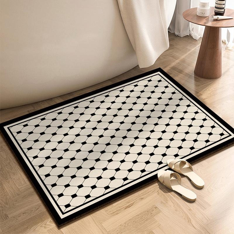 Luxury Diatomite Bathroom Shower Bath Mat Absorbent Foot Mats Non-slip Quick Dry Toilet Rugs Carpet Doormat Washable