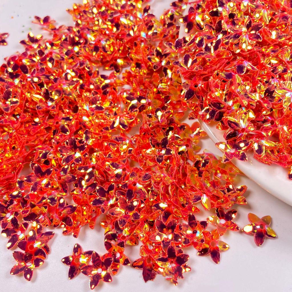 12mm Lily Flower Concave Pvc Sequins Diy Costume Dress Decorative Holographic Loose Beads 3D Floral Shoes Bag Sewing Film Sequin