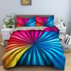 Psychedelic Duvet Cover Set for Kid Adult Boy Comforter Cover Fractal Art Abstract Artwork Polyester Bedding Set King Queen Size